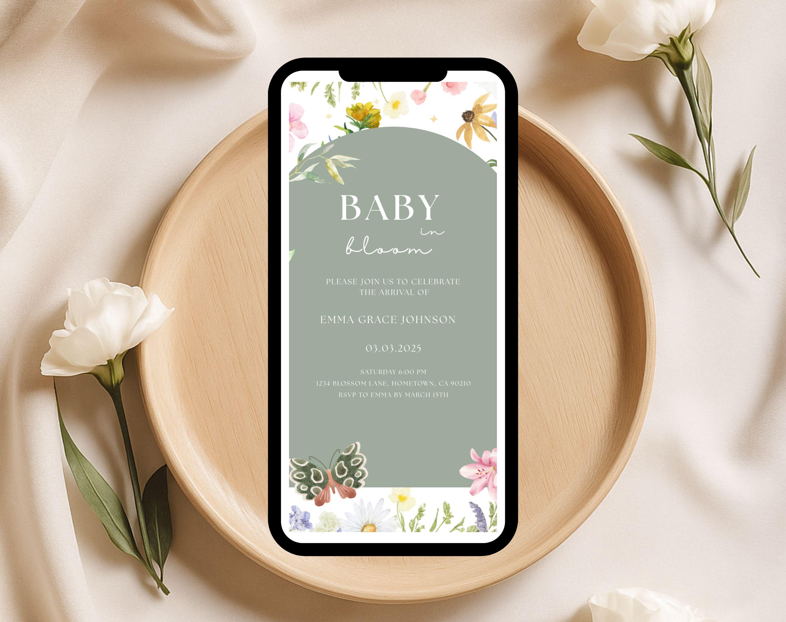 Baby in Bloom Baby Shower Invitation