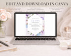 Elegant Purple Floral 80th Birthday Invitation