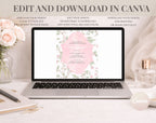 Elegant Pink Floral Bridal Shower Invitation