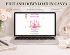 Girls Pink Bowling 10th Birthday Invitation