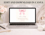 Pink Bow Birthday Invitation