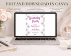 Elegant 2 Pink and White 21st Birthday Invitation