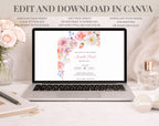 Elegant Pink Flower Floral Birthday Invitation