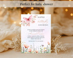 Pink Butterfly Baby Shower Invitation