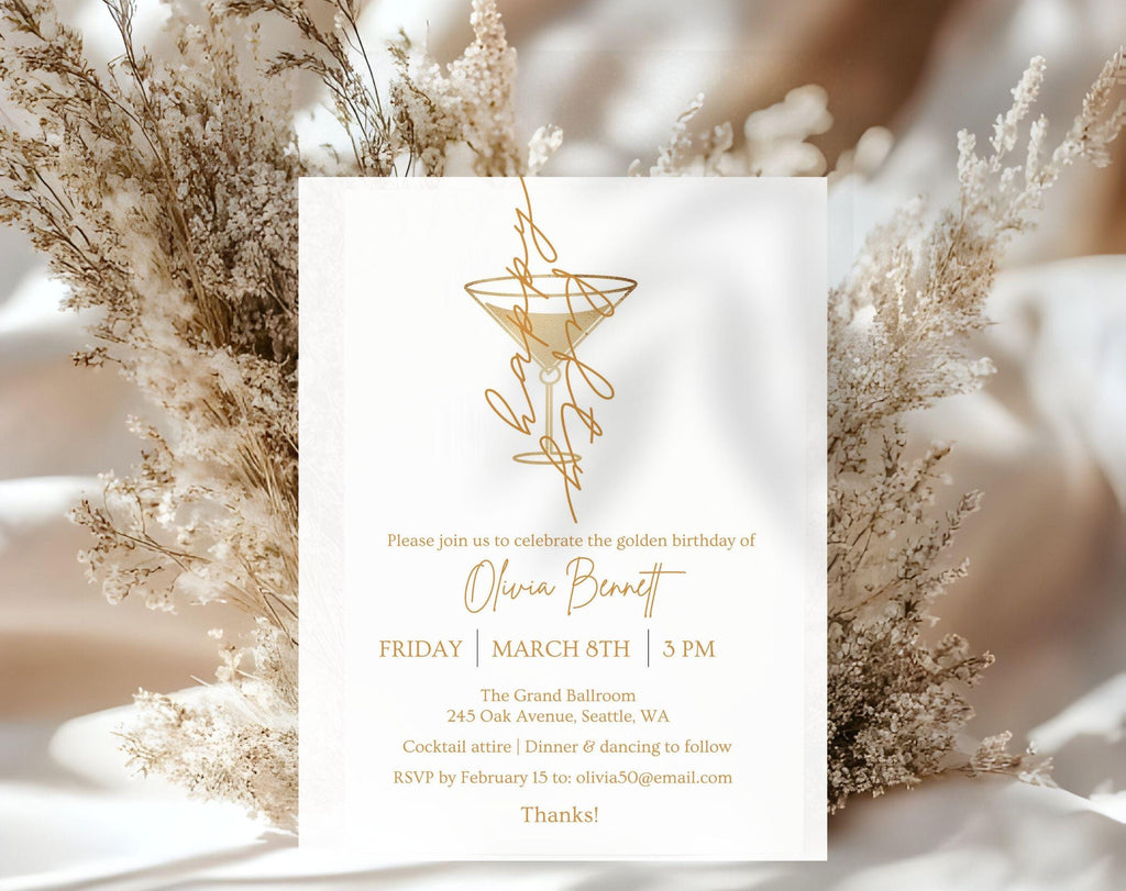 Gold Birthday Invitation