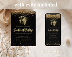 Black Gold 50th Birthday Invitation