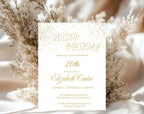 White and Gold 20th Birthday Invitation