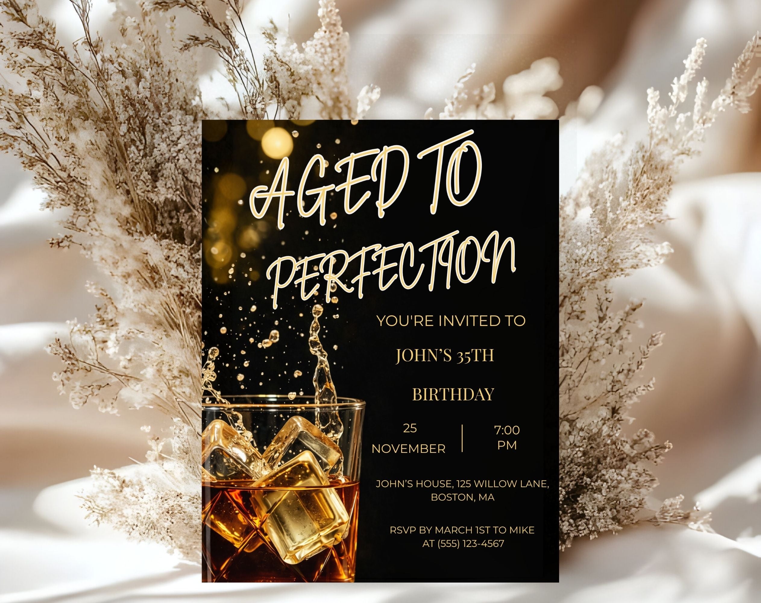 35th Wiskey Birthday Invitation