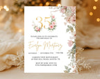 Elegant Floral 35th Birthday Invitation