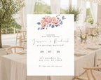 Blush Pink Floral Wedding Invitation