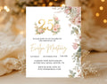Elegant Floral 25th Birthday Invitation