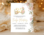 Elegant Floral 25th Birthday Invitation