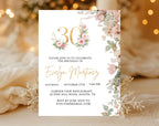 Elegant Floral 30th Birthday Invitation