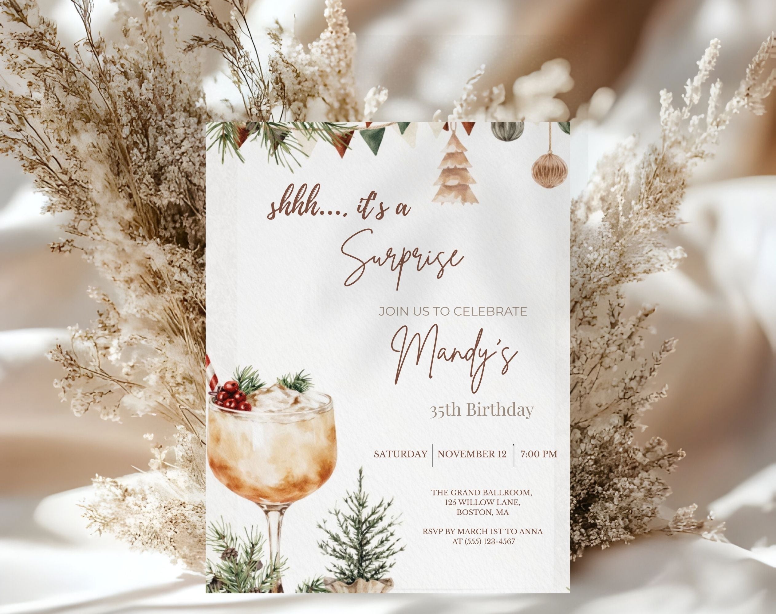 35th winter Birthday Invitation