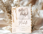 40th Birthday Invitation Beige Gold
