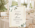 Elegant Green Floral Wedding Invitation