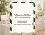 Elegant Green White 25th Anniversary Invitation