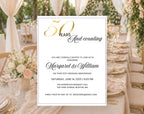 Elegant White Gold 50th Anniversary Invitation