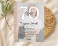 Photo Beige Minimalist 70th Birthday Invitation