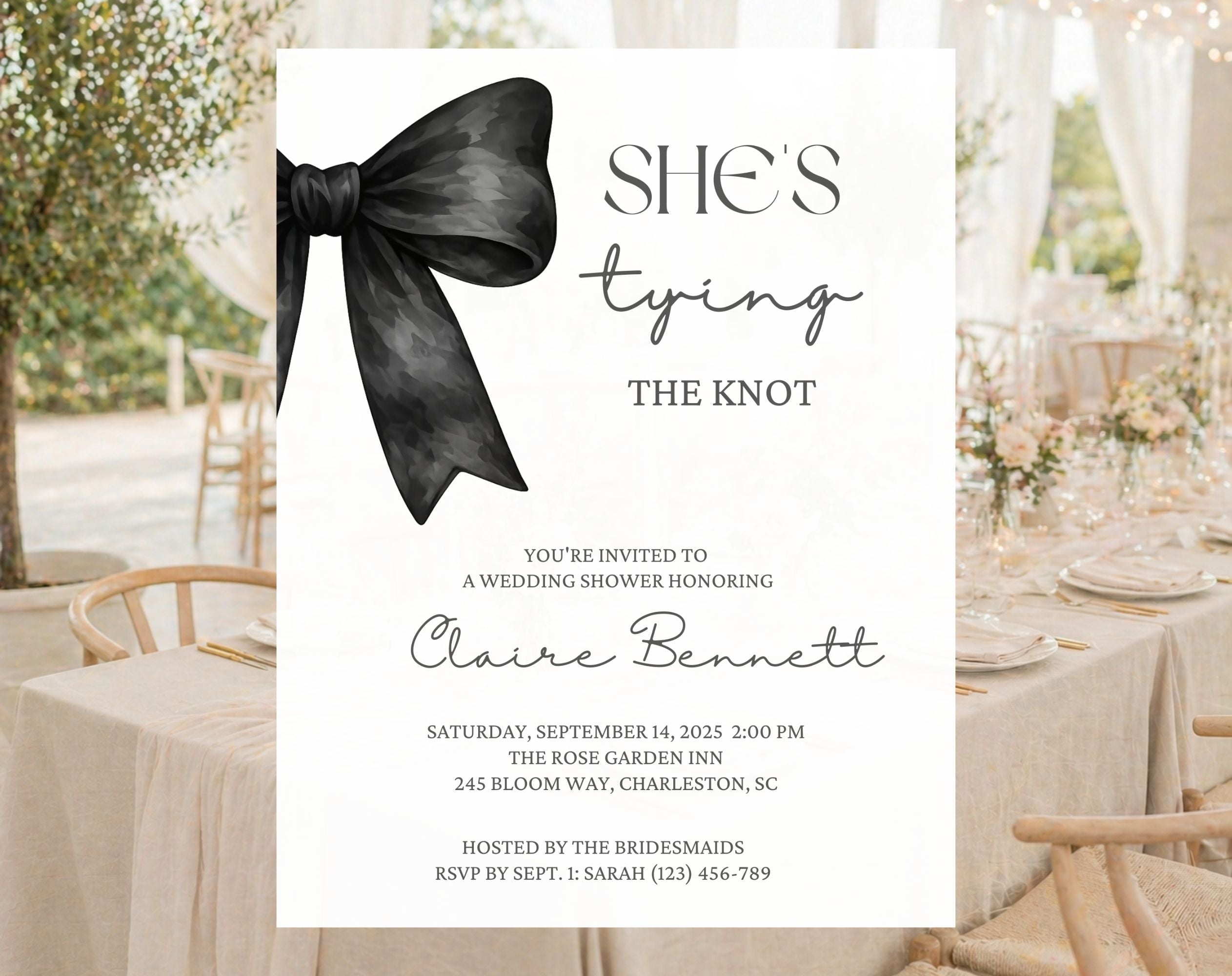 She's Tying the Knot Baby Shower Invitation