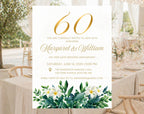 60th White Gold Wedding Anniversary Invitation