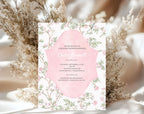 Elegant Pink Floral Bridal Shower Invitation