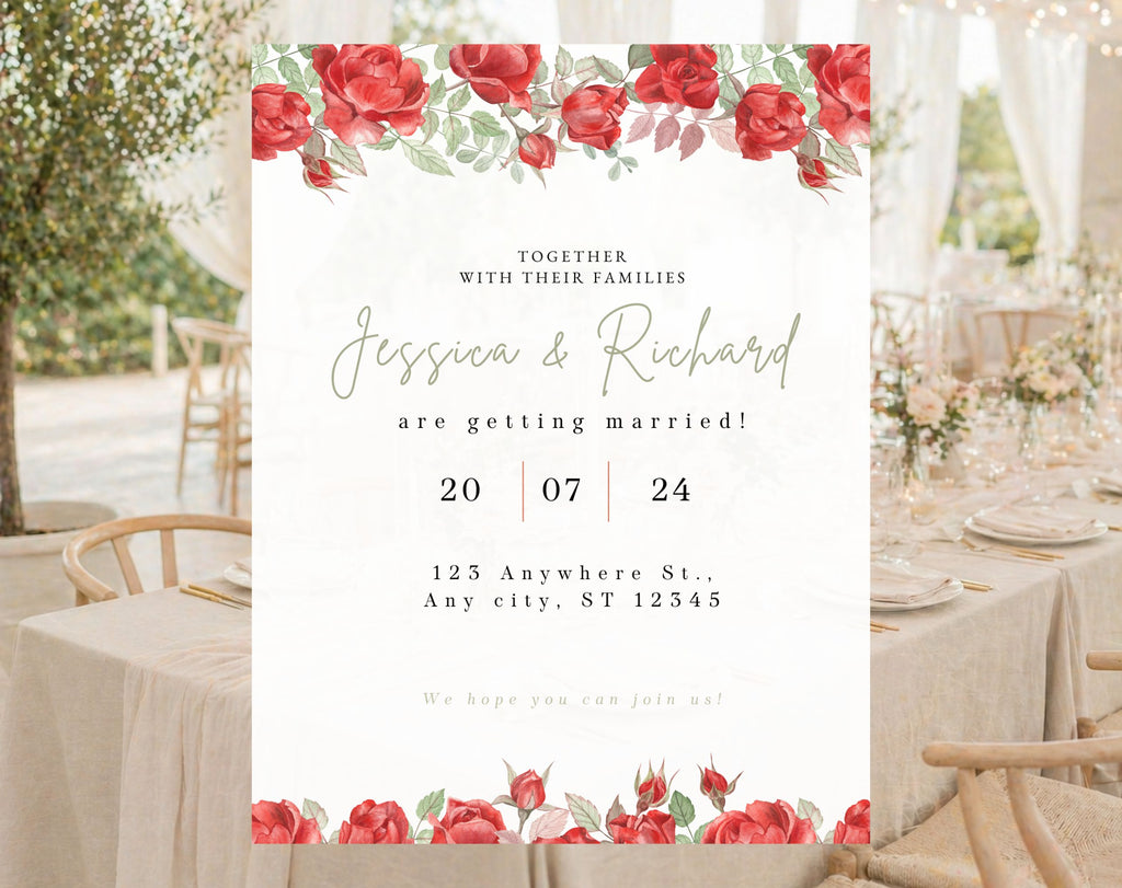 Red Rose Wedding Invitation