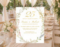Elegant 25th Wedding Anniversary Invitation