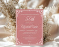 Dusty Rose Pink 50th Birthday Invitation