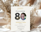 Beige 80th Birthday Invitation