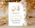 Elegant Floral 50th Birthday Invitation