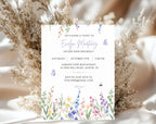 Floral 80th Birthday Invitation