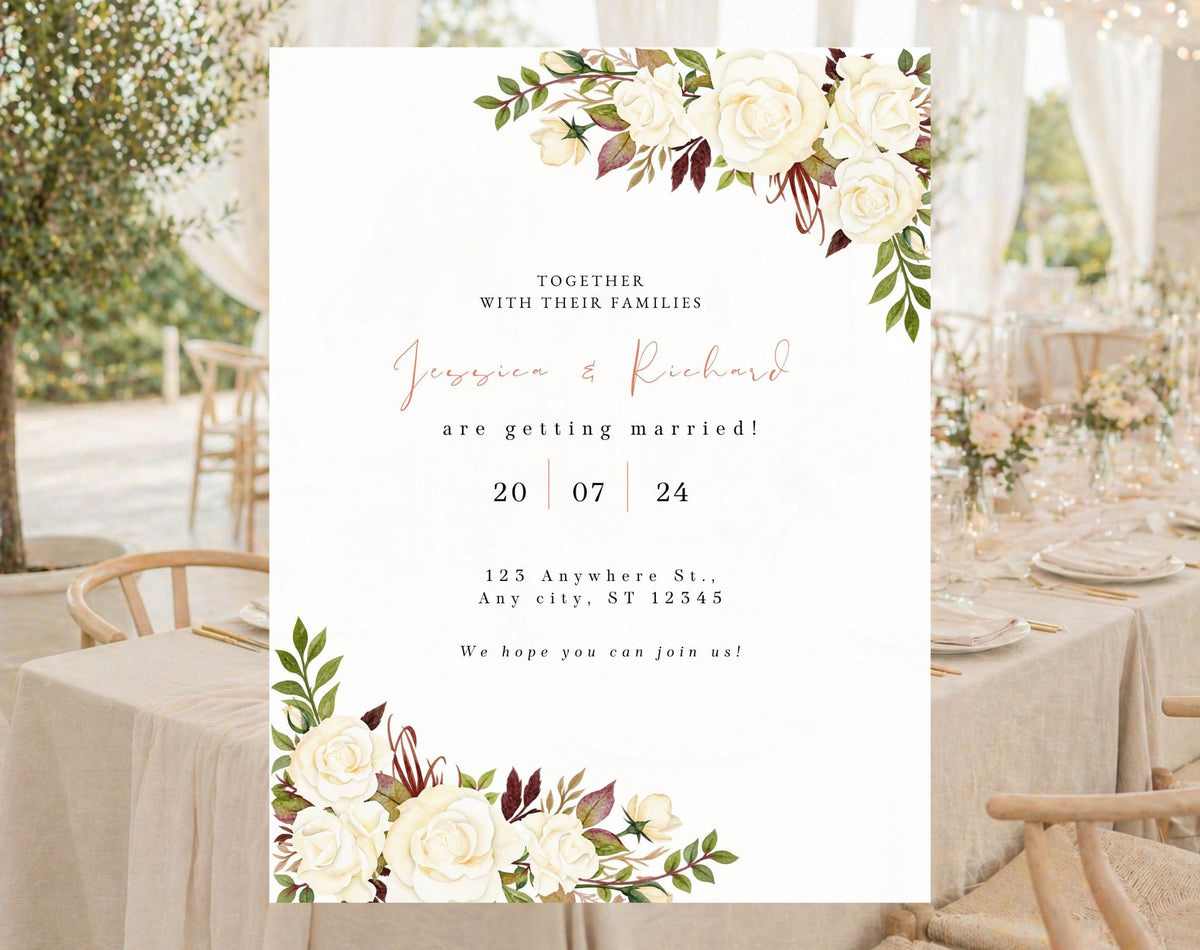 Ivory Rose Wedding Invitation