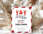 Red and White Bayou Couples Shower Invitation