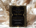 Black and Gold 1920s Murder Mystery 30th Birthday Invitation