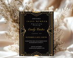 Black and Gold 1920s Murder Mystery 30th Birthday Invitation