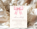 Pink Bow Birthday Invitation