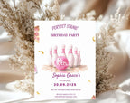 Girls Pink Bowling 10th Birthday Invitation
