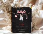 Black and Red BBQ Baby Shower Invitation