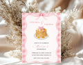 Pink Pancakes and Pajamas 6th Birthday Invitation