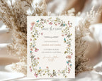 Beige Floral save the date Wedding Invitation