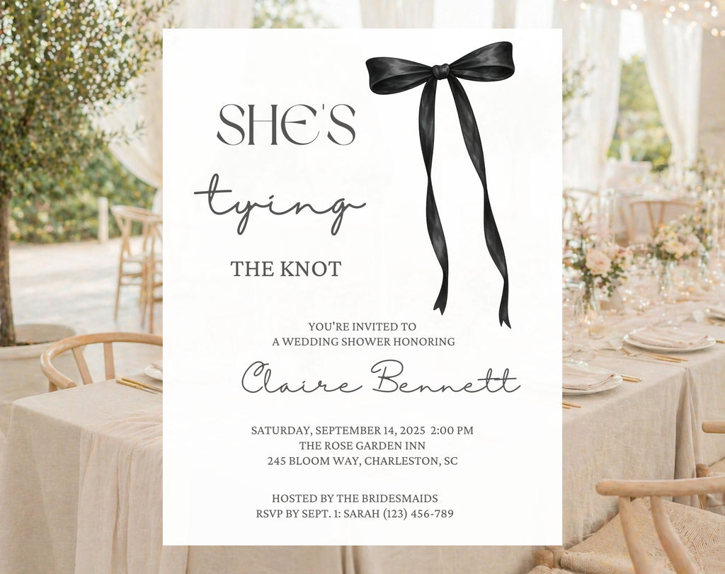 She's Tying the Knot Bridal Shower Invitation