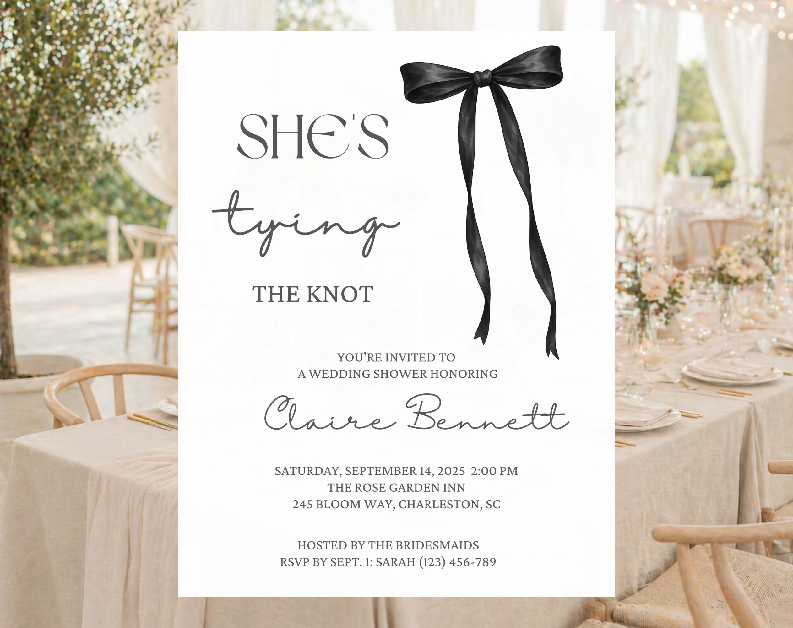 She's Tying the Knot Bridal Shower Invitation