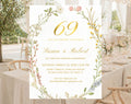 69th gold floral Wedding Anniversary Invitation