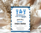 Blue and White Bayou Couples Shower Invitation