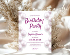 Elegant 2 Pink and White 21st Birthday Invitation