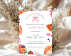 Pink Bows Brunch Birthday Invitation