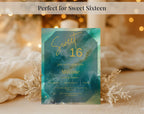 Gold Sweet 16 Birthday Invitation