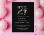 Elegant 21st Birthday Invitation
