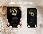 Black & Gold Birthday Invitation